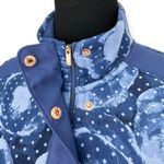 Adidas | XL | Women's Blue Abstract Floral 1/4 Zip + Snap Pullover Soft Fleece Photo 1