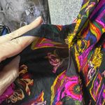 Vintage drop waist skirt in beautiful 100% silk floral design size 6 EUC Black Photo 13