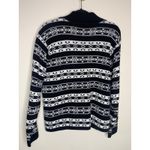 Crystal Kobe Black White Cardigan Fair Isle Sz Medium Photo 6