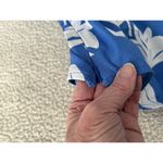 J.Crew One Shoulder Midi Dress Blue Floral Ruffle Pockets Cotton Tie Waist Sz 20 Photo 5