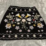 Miami  Black Floral Embroidered Mini Skirt Photo 0