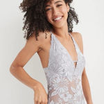 Aerie Garden Party Lace Bodysuit Lavender Size XL EUC!! Purple Photo 0