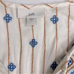 J.Jill  Very Pretty Lilah Textured-Stripes
Embroidered Top size L Photo 7