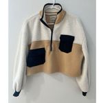 Urban Outfitters XS Sherpa Fleece Color block Crop Half zip Sweatshirt Photo 0