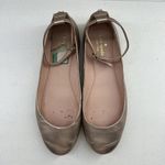Kate Spade  Size 9 Ballet Flats Wagan Ankle Strap Leather in Quartz Metallic Gold Photo 4