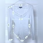 Love Tree Women’s White Long Sleeve Casual Bodysuit Photo 7