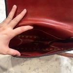 Red Leather Floral Tooled Shoulder Bag Purse Photo 2