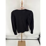 ALC Frank A.L.C. Black Cotton Long Sleeve Blouson Blouse Smocked Cuff Women’s Size Medium Photo 7