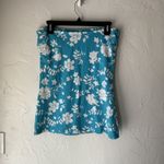 Vanity Y2k Hawaiian Large Blue White Floral Strapless Tube Top‎ Beach Summer Photo 5