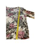 Hot Cotton by Marc Ware Floral Leopard Print Linen Top Blouse Small Pink Photo 5