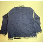 Nordic Nomad Hand Loomed Cardigan Blue Traditional Designs Cotton Knit Sweater M Size M Photo 5
