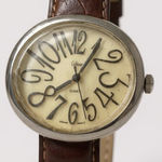 Collezio Quartz Watch White‎ Pearlized Dial Silver Tone Case Brown Leather Band Photo 0