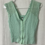 Free People  On My Mind Lace Tank Top In Succulent Green Size XS Photo 0