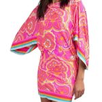 Trina Turk Morning Sunrise pink 70s inspired print Swim Cover Tunic Kaftan dress Photo 2