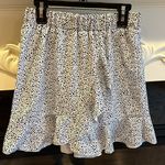 SheIn Skirt White Black Dotted Flirty Ruffle Wrap Cotton Blend Womens Small Photo 0
