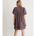 Madewell  Dress Womens Small Pink‎ Purple Shadow Blooms Tillie Puff Sleeve Mini Photo 3