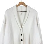 Free People Chamomile Cardi Ivory Sz S Button Front Oversized Relaxed Fit Chunky Photo 2