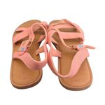 Toms Sicily Crisscross Strappy Sandals Size 8 Pink Coral Metallic Flats Photo 3