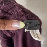 Free People We The Free Collared Long Sleeve Henley Burnout Raw Edges Wine Cotton Women M Photo 5