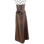 Bill Levkoff  Iridescent Brown Strapless 2-Piece Skirt & Top - Size 8 Photo 3