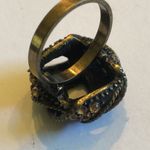 Size 8 Brass CZ Rhinestone Round Knot Dome Ring Photo 6