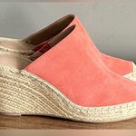 Banana Republic NWOB Coral Suede Espadrille Wedge Mules, Size 10 Photo 1