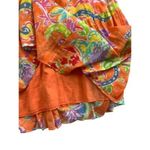 Ralph Lauren Lauren  Womens LRL Orange Floral Print Skirt Size L 100% Cotton Photo 2