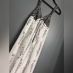 Linea Donatella  Maxi Slip Dress NWT Sheer Black & White Sleepwear W/ Thong Sz M Photo 1