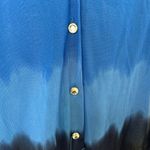 INC International Concepts Sheer Blue Ombré Button Down Shirt w/Tie Front Large Photo 6