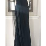 Hebeos Sheath Stretch Crepe Ruched One-Shoulder Sweep/Train Dress, Black Photo 2