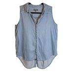 NYDJ Not Your Daughter’s Jeans Vara Indigo Sleeveless Chambray Top MCHM3463 XS Photo 2