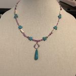 Handmade Night Pink Garden Beaded Necklace Photo 0