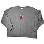 Hot Cotton Marc Ware Gray Sweatshirt Womens Medium Old World Santa Tree Vintage Red Photo 9