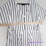 Eloquii New! cross front Wrap Around Dress black white stripe, 18 Photo 7