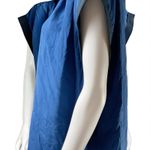 7 For All Mankind  Women's Blue Sleeveless Collared Blouse Top‎ Photo 2