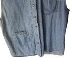 Kikomo Vintage Women's Plus Size 24W Denim Western Button‎ Up Sleeveless Shirt Blue Photo 2