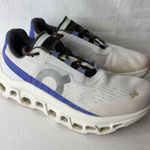 On Cloudmonster Shoes Womens Size 6.5 White Blue Running CloudTec Helion Foam Photo 0