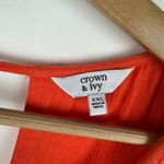 Crown & Ivy  Tunic Top Sz XXL Orange Embroidered Peasant Boho Lightweight Vibrant Photo 6