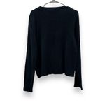 Madewell Elwood Knot Front Ribbed Knit Long Sleeve Black Top Sz XL Photo 4