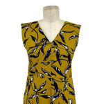 Max Mara S'  Pepsi Printed Dress in Ocher Color Yellow‎ Blue Size Small Photo 2