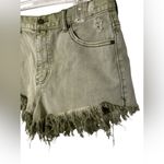 BDG Urban Outfitters  High Rise Cheeky Frayed Distressed Green Denim Shorts 32 Photo 2