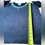 Quacker Factory  Velour V Neck Sweater Top Faux Pearl Accents Womens XL Black Photo 6