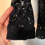 Banana Republic Black All Over Lace Back Button Down Crewneck Blouse Size XSmall Photo 1