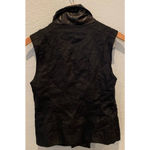 Vince Asymmetric Leather Linen-Blend Vest (M) Photo 8