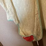 FINAL MARKDOWN Vintage Cream Quilted bed jacket with Red Rose Embroidery 32 Photo 1