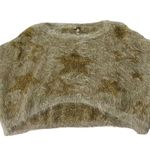 36.5 36 Point 5 Cropped Star Metallic Eyelash Sweater, Sz M Photo 6