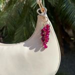 NEW Gold Crystal Grape Bag Charm Keychain White Photo 2