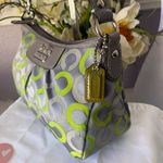Coach RARE Small Madison Canvas Handbag Gray & Green Women's Bag and Wallet HTF Photo 5