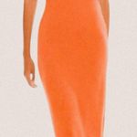 Caroline Constas Orange Knit Midi Dress – Retro It Photo 0