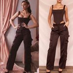 House Of CB Host of cb Daria cargo chocolate trousers pants NWOT size S Photo 0